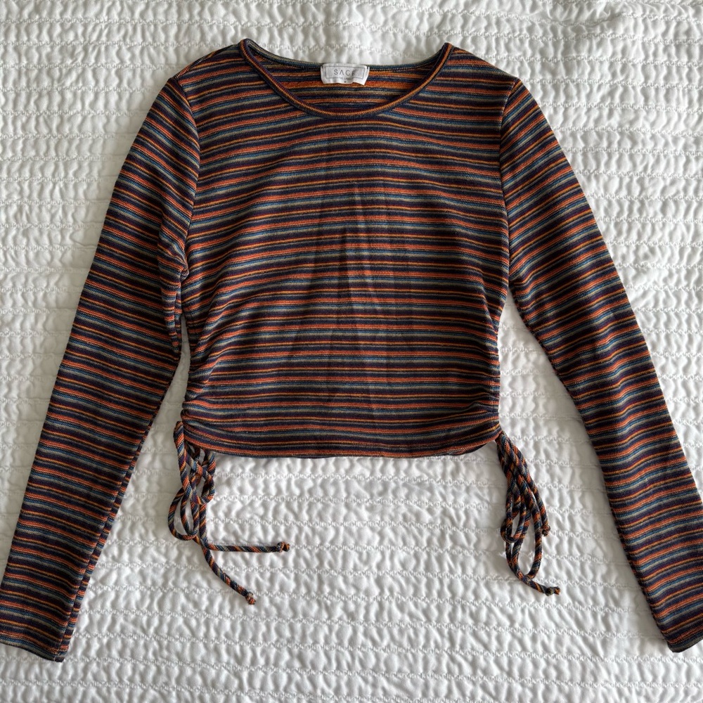 Sage The Label Striped Long Sleeve Cropped Top ❤️‍🔥